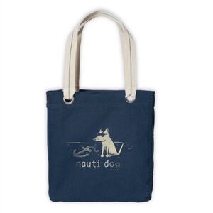 Nauti-Dog Navy Canvas Tote Bag by Teddy the Dog NEW with Tags